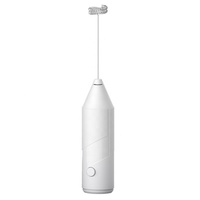 Mousseur à lait électrique rapide BAMBUS en acier inoxydable 304, mousseur à lait portable pour les cafés