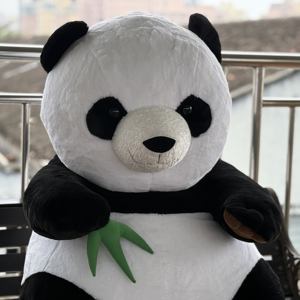 Atacado 36-Inch Oversized Branco Preto <span class=keywords><strong>Panda</strong></span> Boneca Bordado Bambu Abraçando Animal PP Algodão Enchimento Presente De Aniversário Da China - Product Image 3