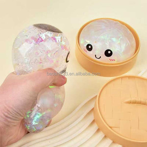 Big Simulated <b>Steamer</b> Bun Squishy Dumpling Face Glitter Expression Fast Rebound Anti-stress Fidget Toy 8.5*5.5cm - Product Image 2