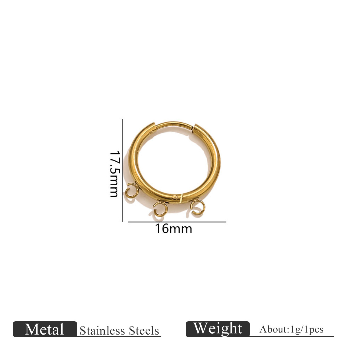 3:1 welding ring 16mm gold