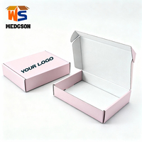 Boîte en carton d'emballage d'usine, boîte à courrier ondulée rose, conception 3D gratuite, boîte d'expédition personnalisée en kraft pour robes