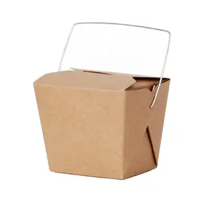 Экологичная Упаковка для пищевых продуктов оптом, одноразовая коробка из крафт-бумаги для лапши, коробки для лапши на вынос