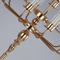Bon prix Pièce maîtresse de mariage Décoration de scène Chandelier en métal doré à 13 bras et 16 bras