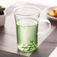 350ml verre à boire tasse à thé clair conception simple stocké tasse avec poignée fleurie Double Structure café bière verres cadeaux