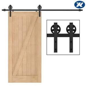 Mỹ Phổ Biến Hiện Đại Yên Tĩnh Bypass Sắt Bộ Đôi Trượt Barn Door Phần Cứng