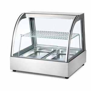 Vitrina Refrigerada Comercial de Mostrador con Vidrio Curvo y Cuerpo de Acero Inoxidable - Product Image 1