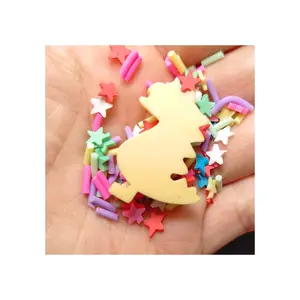 2024 New design Toy Butter Fluffy Slime Set Making Cute Yellow Dinosaur Resin Toy Kit With Slime Charm