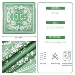 Nuevo Pañuelo Bandana de Seda Satinada de Alta Calidad Hecho a Medida, con Estampado Floral, Cuadrado, para Todas las Temporadas, para Mujer - Product Image 4