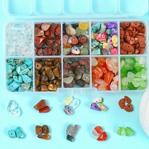 Perles en <span class=keywords><strong>pierre</strong></span> naturelle pour la fabrication de bijoux, kit DIY pour bracelet, perles irrégulières, cordon élastique, boîte d'accessoires - Product Image 5