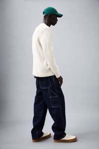 Pull en tricot polyvalent personnalisé Pull en coton à manches longues et col rond blanc pour hommes - Product Image 5