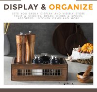 Panier en bois Vintage, lot de 2 boîtes de rangement pour pain, fruits, légumes, pain, benne à poser sur plan de travail, pour la cuisine et la salle de bains en vente