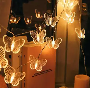 Luzes decorativas LED para ambientes internos e festivos Luzes borboleta de corda Luzes decorativas de Natal Bateria