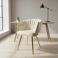 Chaise de salle à manger en tissu velours avec accoudoirs pour salle à manger et salon de manucure Sillas De Comedor Sedie Da Pranzo Meubles de salon