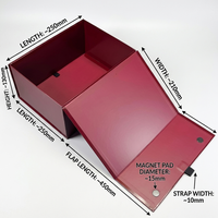 Boîte d'emballage rigide pliable magnétique de luxe rouge bordeaux avec logo personnalisé pour chaussures, vêtements, articles de mode, vente en gros