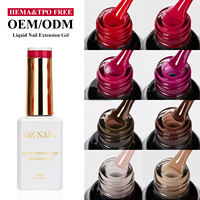 Gel d'extension d'ongles liquide en gros, non-jaunissant, pour usage en salon, logo personnalisé OEM ODM, vernis gel en gros