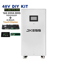 Kit de batterie solaire au lithium DIY JKESS EU Stock 6U 48V 314Ah avec BMS JK 16S V19 et écran LCD 4.3 pouces sans cellules LFP