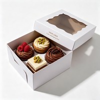 Boîte à gâteau en carton blanc de 10 pouces avec poignée, personnalisable, pour cadeaux d'anniversaire et emballage de mariage, vente en gros