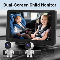 Moniteur de voiture avec vision nocturne, grand angle, moniteur de siège arrière pour la sécurité des enfants, sans batterie, moniteur Android pour caravane