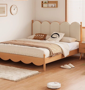 <span class=keywords><strong>Letto</strong></span> a soppalco in legno massello di faggio nordico 1.5m e 1.8m, moderno minimalista matrimoniale/queen size, <span class=keywords><strong>con</strong></span> imbottitura morbida a onda e smontabile - Product Image 6