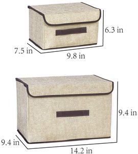 Bacs de rangement pliables en tissu, conteneurs, paniers avec couvercle, pour maison, chambre, placard de bureau - Product Image 2