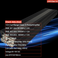 Amplificateur de subwoofer de voiture 30K Brazilian 1 Ohm, RMS 30000W, 1 canal monobloc, crête 60000W, amplificateur de voiture pleine gamme classe D