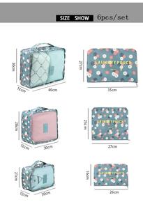 6 pièces organisateur de voyage sacs de rangement Portable valises de voyage organisateur sac de voyage pour femmes organisateur de bagages vêtements chaussures sac - Product Image 3