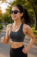 Lunettes audio noires W12-VA12 à oreilles libres, casque audio intelligent stéréo pour la conduite en extérieur et les sports