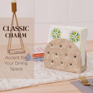 Servilletero decorativo de travertino Beige, servilletero de piedra en forma de arco para mesa de comedor, <span class=keywords><strong>gran</strong></span> organizador de encimera de cocina - Product Image 6