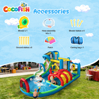 Parc aquatique gonflable sur le thème des crabes Cocofish, aire de jeux en tissu Oxford, château gonflable multifonction, combo de château gonflable