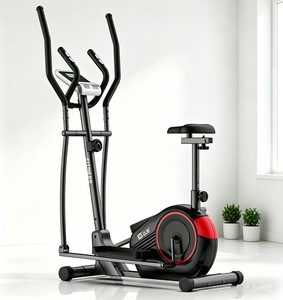 <span class=keywords><strong>Elliptique</strong></span> manuel magnétique 2-en-1 avec siège et vélo d'exercice, 8 niveaux de résistance, écran LCD, pliable, usage commercial - Product Image 1