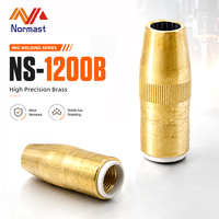 Buse de soudage MIG filetée en laiton NS-1200B, diamètre 1/2 po (12,7 mm), embout à jointure, capot de gaz pour consommables de torche GMAW refroidie par air