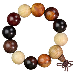 สร้อยข้อมือไม้จันทน์ประดับอัญมณีหลายชนิด 20 มม. 12 เม็ดทรงกลม เครื่องประดับพิธีกรรมทางศาสนาสำหรับผู้ชาย ผลิตที่หางโจว - Product Image 5