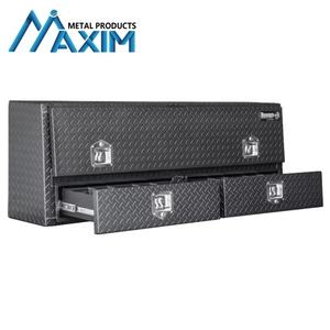 Boîte à outils en aluminium noir mat avec double tiroir et vérins à gaz pour camionnettes - Disponible <span class=keywords><strong>de</strong></span> 48 à 96 pouces - Product Image 5