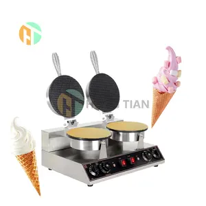 Multi Wholesale Snack Equipment electric industrial double head waffle maker machine ice cream waffle cone maker machine