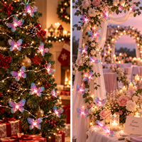 Guirlande lumineuse LED papillon romantique pour la Saint-Valentin, décoration pour mariage, dîner de Noël, chambre à coucher, rendez-vous, Luces Navideas