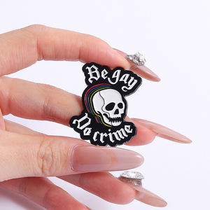 Esqueleto calavera esmalte pines ser <span class=keywords><strong>Gay</strong></span> hacer crimen broche Punk gótico insignia joyería accesorios regalo para amigos - Product Image 4