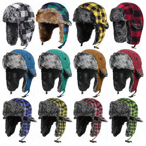 หมวกคลุมหูขนสัตว์หลายสีอบอุ่นในฤดูหนาวกันลมหมวกดักสัตว์ - Product Image 2