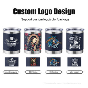 أكواب برتقالية سعة 10 أونصات للطباعة، أكواب منخفضة الدهون مع غطاء، أكواب قهوة صغيرة لطيفة بشعار مخصص لأعياد الميلاد والمهرجانات - Product Image 3