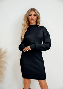 2023 Round Neck New Fashion Autumn Winter Paired Inside Knitted <strong>Dress</strong> - Product Image 2