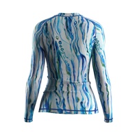 Maillot de bain anti-UV UPF 50+ à manches longues pour femme, col montant, ajusté, protection solaire pour le surf et le kayak