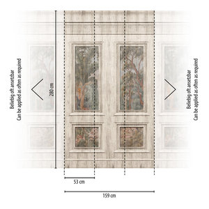 Carta da Parati Fotografica Moderna Made in Germany, Murales Beige e Verdi in Vinile Non Tessuto con Motivi Floreali per Camera da Letto, Ospedale, Soggiorno, <span class=keywords><strong>Palestra</strong></span>, Sala da Pranzo - Product Image 3