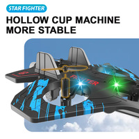 Avion Planeur RC Lumineux avec Télécommande 2.4G, Jouet de Cascade en Mousse EPP, Avion de Chasse