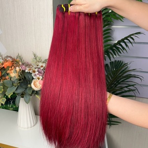 ผมตรงแบบ Bone Straight คุณภาพ Super Double Drawn แท้ 100% สีเบอร์กันดี - Product Image 5