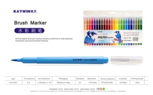 Marqueur à <span class=keywords><strong>pointe</strong></span> pinceau, 24 couleurs/face unique # 6-S-2301 - Product Image 2