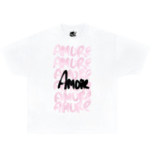 T-Shirt Oversize Amore con Grafica Streetwear Y2k Rosa per Bambini Stile Baddie Carino Collo Tondo Manica Corta 100% Cotone - Product Image 1