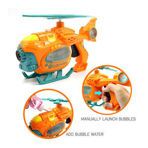 Juguetes Musicales de Helicóptero con Burbujas, Pistola de Burbujas con Hélice Giratoria para Niños, Juguetes de Burbujas para Exteriores con Solución para Burbujas - Product Image 5