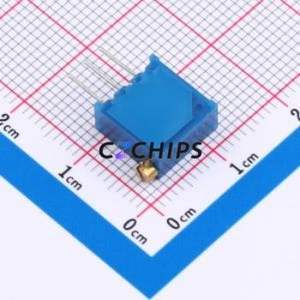Résistance/potentiomètre réglable 3296X-104-3H, composant traversant (THT)-3P, 9,5x4,8 mm, résistance 100 kOhm, 10 %, 500 mW, 250 ppm/ ℃ - Product Image 2