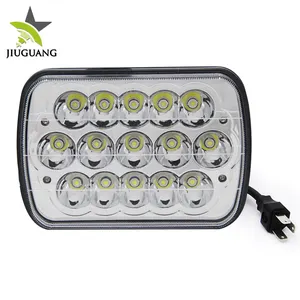 Faros Led rectangulares H4 de haz Alto y Bajo, 5x7 pulgadas, 45W, 6500K, accesorios para automóviles