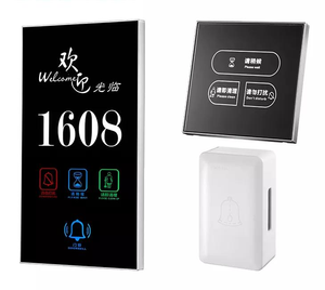 Panneau de sonnette <span class=keywords><strong>moderne</strong></span> à lumière LED pour hôtels touchant la plaque de porte d'<span class=keywords><strong>interphone</strong></span> en métal avec numéro de chambre - Product Image 2
