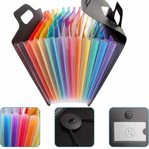 Carpeta de Archivos Portátil Tipo Acordeón de 13 Bolsillos, Bolsa de Plástico para Archivos de Oficina y Organizador con Patrón para Almacenamiento de Documentos - Product Image 3